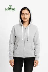 LAGACI Women’s Light Grey Zip - Up Hoodie - Smgarment's